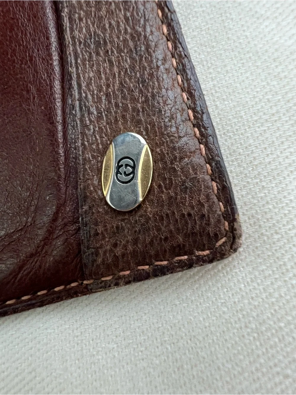 Gucci Beige & Brown Monogram Card Holder